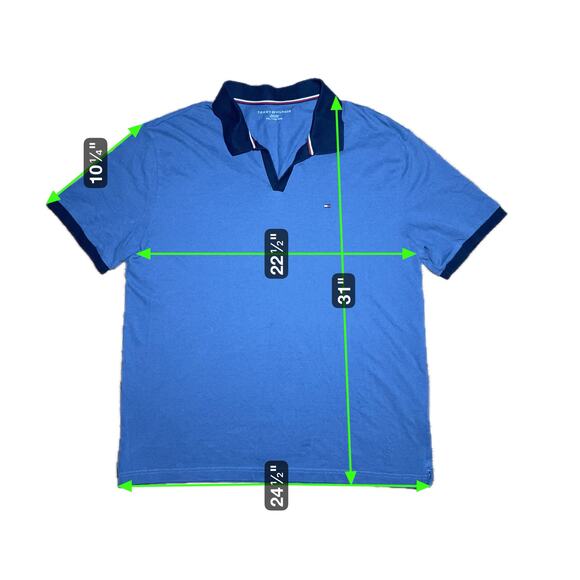 XXL Tommy Hilfiger Polo Shirt Blue Short Sleeve Classic Fit - Picture 4 of 4